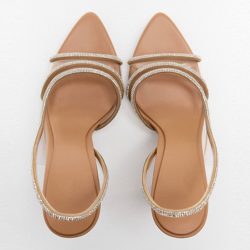 Chic und Stil | Elegant High-Heeled Sandals Stiletto Slingback Peep Toe Shoes