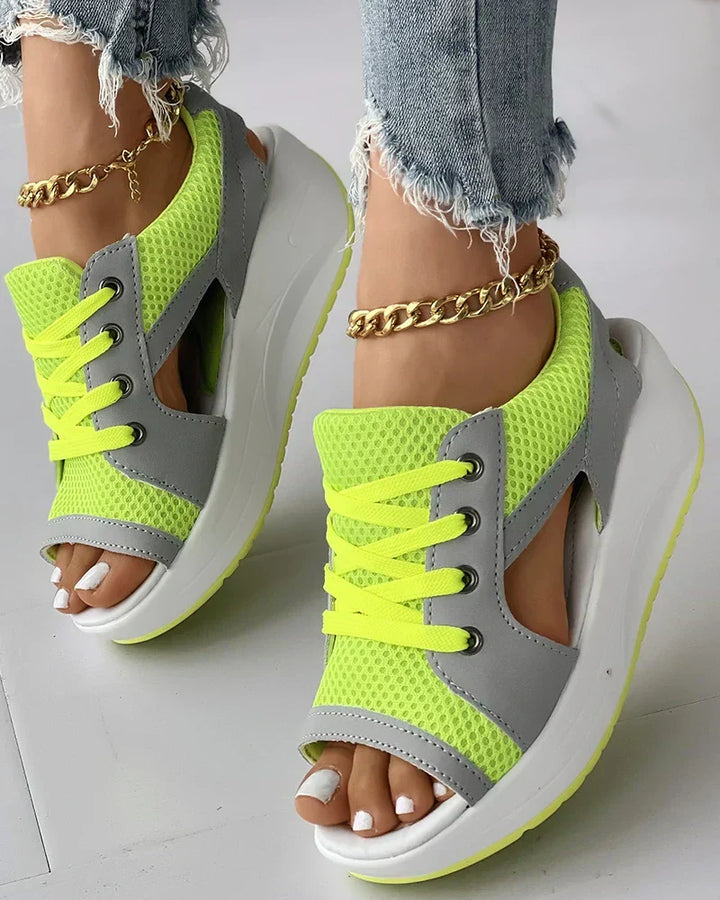 Chic und Stil | Orthopedic Open-Toe Mesh Sneakers for Women