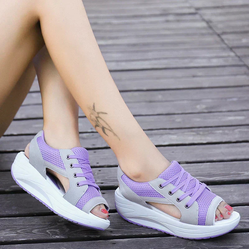 Chic und Stil | Orthopedic Open-Toe Mesh Sneakers for Women