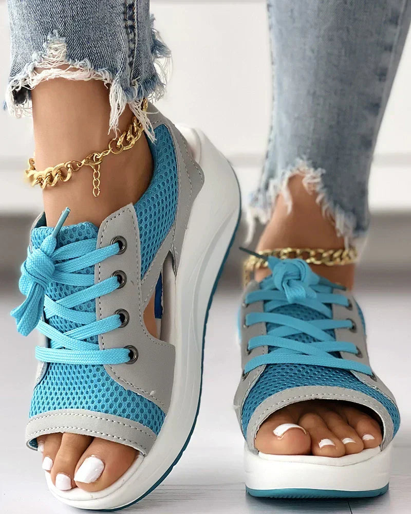 Chic und Stil | Orthopedic Open-Toe Mesh Sneakers for Women