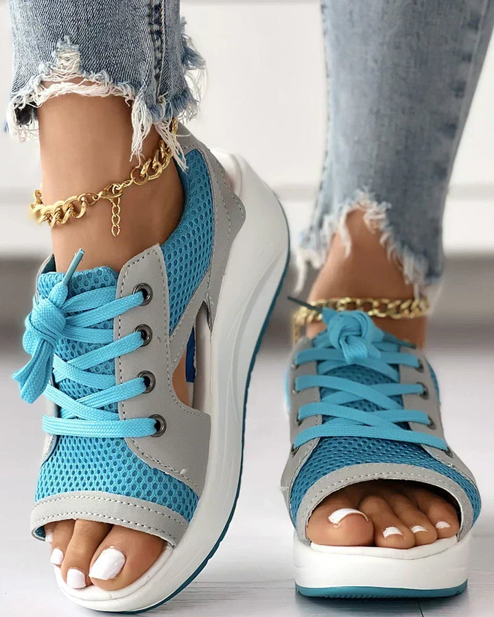 Chic und Stil | Orthopedic Open-Toe Mesh Sneakers for Women