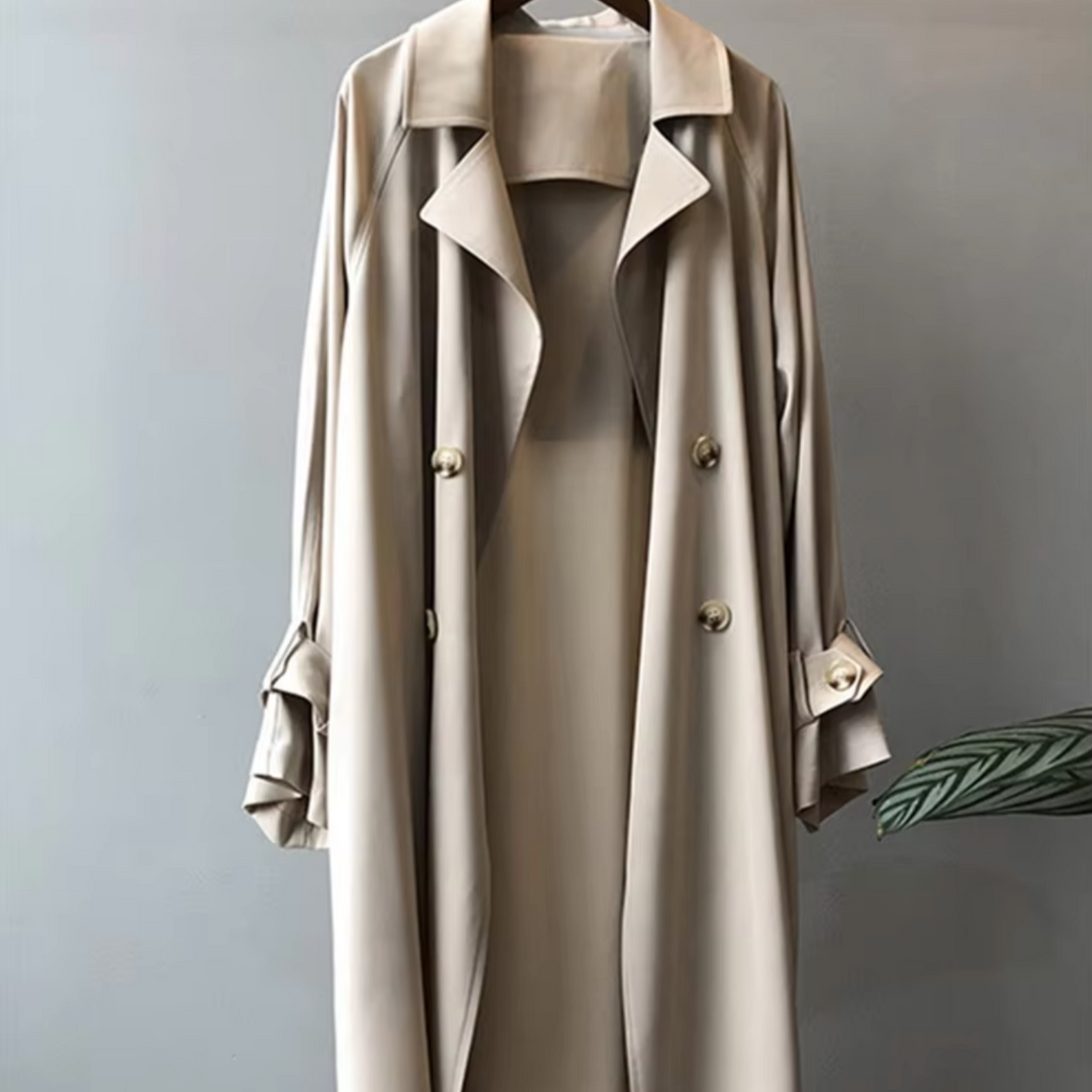 Chic und Stil | Transitional trench coat for women - Water-repellent, double-breasted