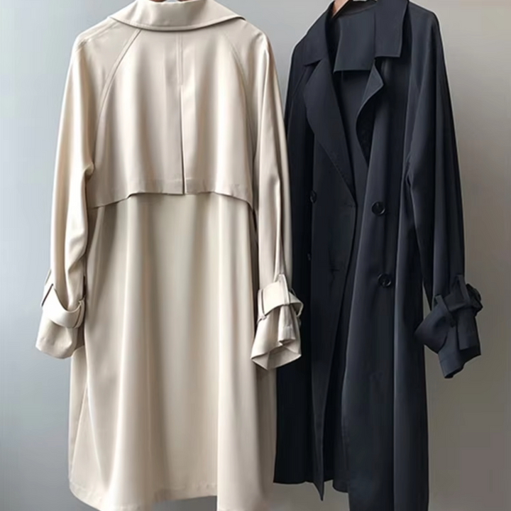 Chic und Stil | Transitional trench coat for women - Water-repellent, double-breasted