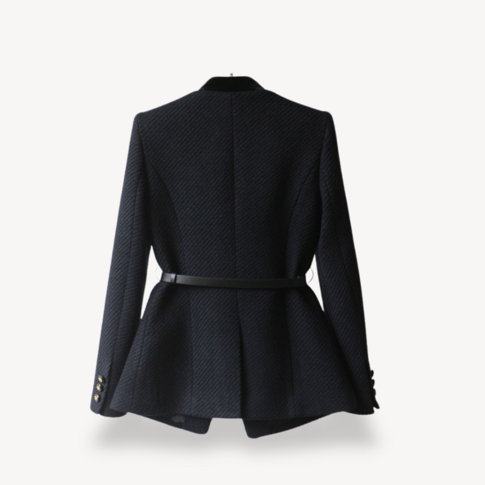 https://cdn.shopify.com/s/files/1/0943/0581/2804/files/Womens-Tailored-Belted-Blazer-Velvet-Detail-Gold-Tone-Finish-4.png?v=1770725395