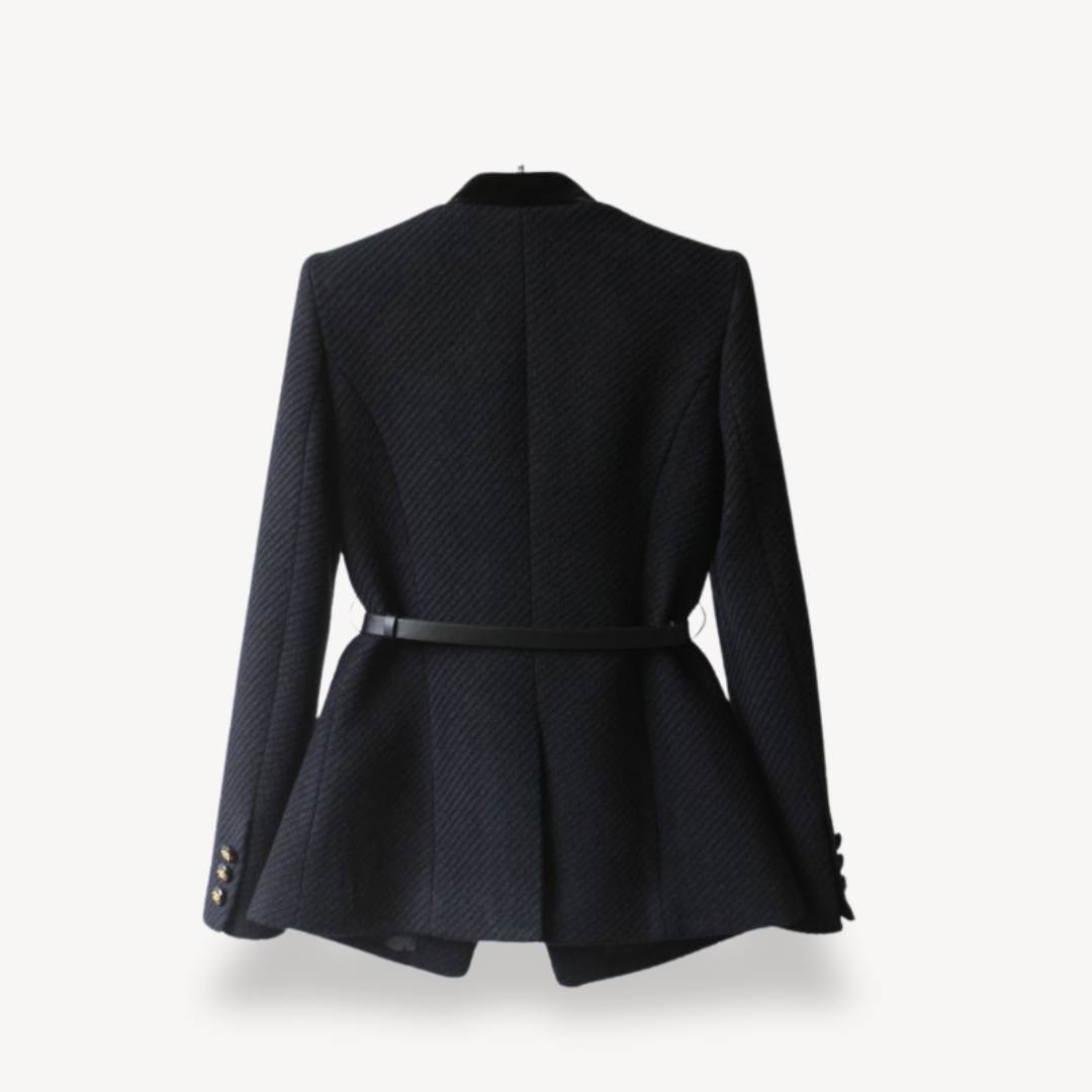 https://cdn.shopify.com/s/files/1/0943/0581/2804/files/Womens-Tailored-Belted-Blazer-Velvet-Detail-Gold-Tone-Finish-4.png?v=1770725395