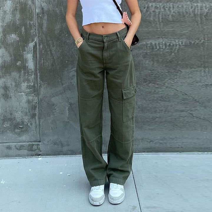 Trendy High Waist Cargo Jeans for Women