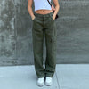 Trendy High Waist Cargo Jeans for Women