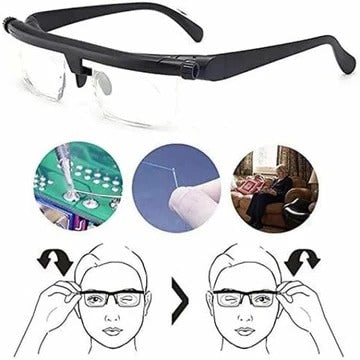 Adjustable Reading Glasses with Dual Focus Dials and Rimless Design