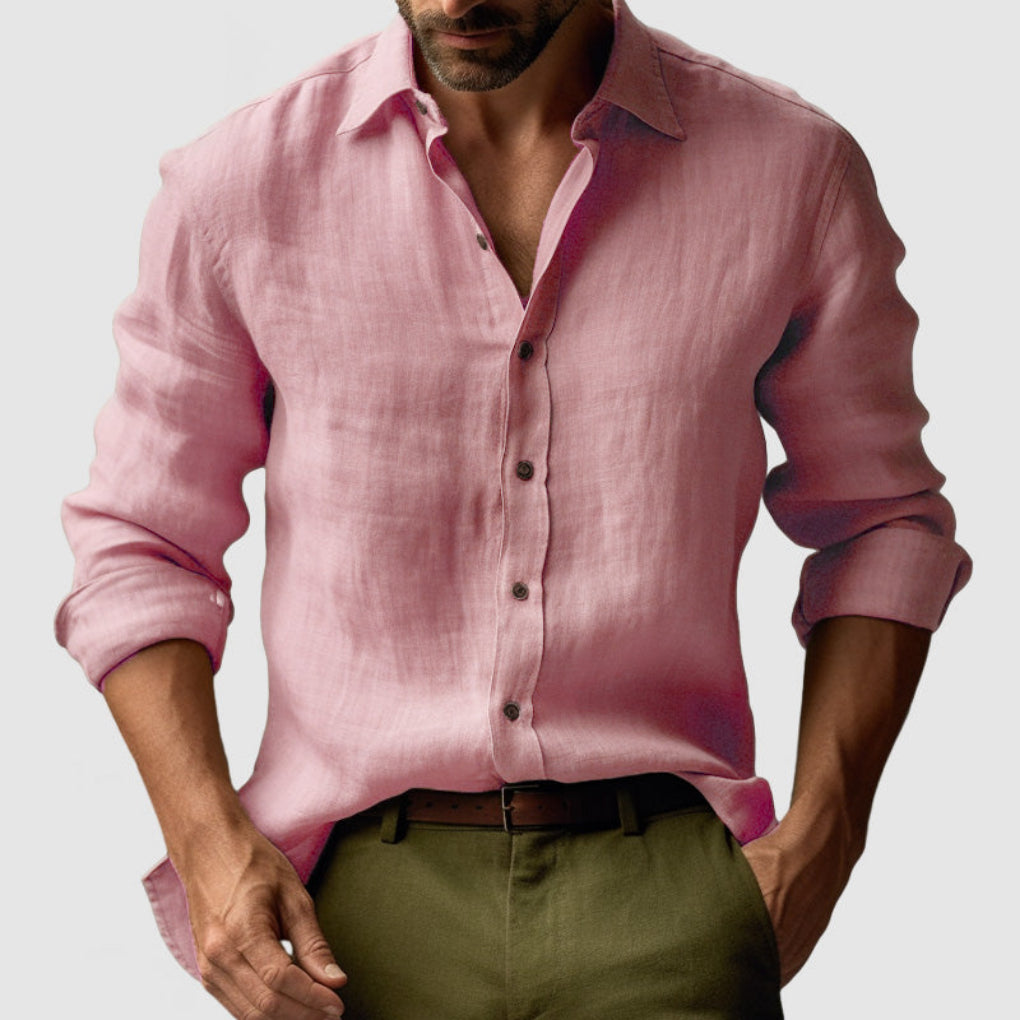 Casual Men’s Button-Down Shirt – Comfortable Regular Fit