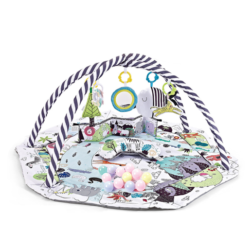 Baby Play Mat and Gym with Overhead Arches Hanging Toys and Activity Centre