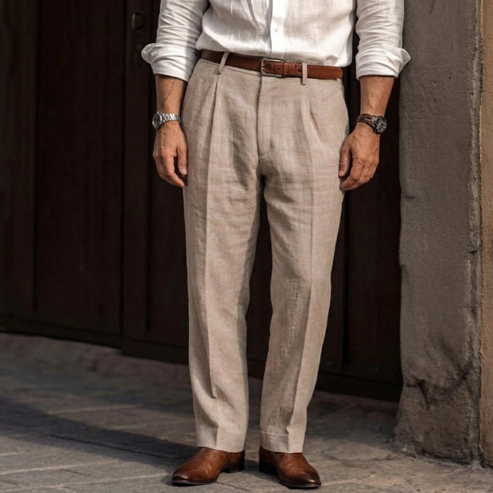 Men’s Vintage Style High Waist Trousers
