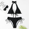 Women’s Solid Color Strap Bikini Swimsuit