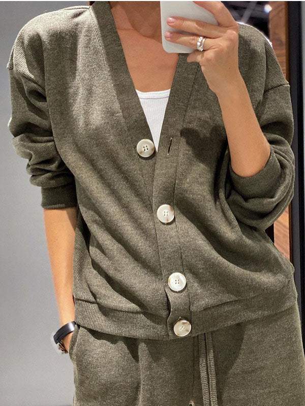 Chic und Stil | casual V-neck sweater and pants set