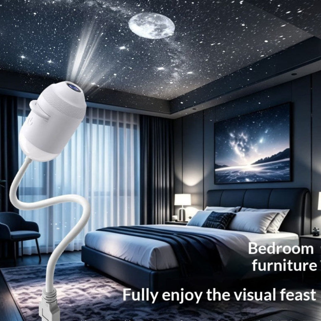 Starry Night Light Projector - Bedroom Ambiance Galaxy Star Projection Lamp for Romantic Ceiling Decor