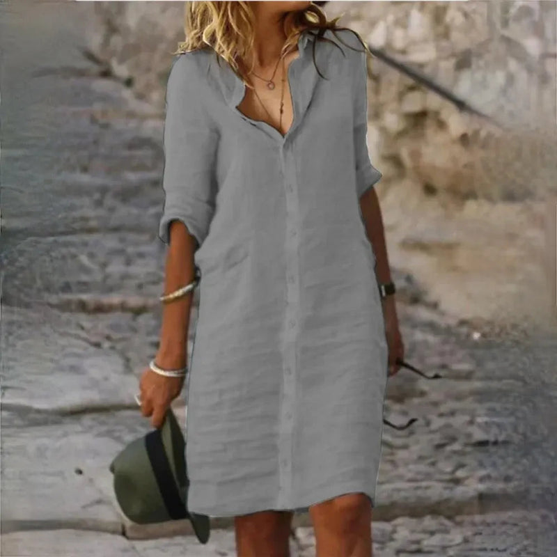 Women's Spring-Summer Sleeveless Dress with a Flowing, Feminine Silhouette and Lightweight Fabric