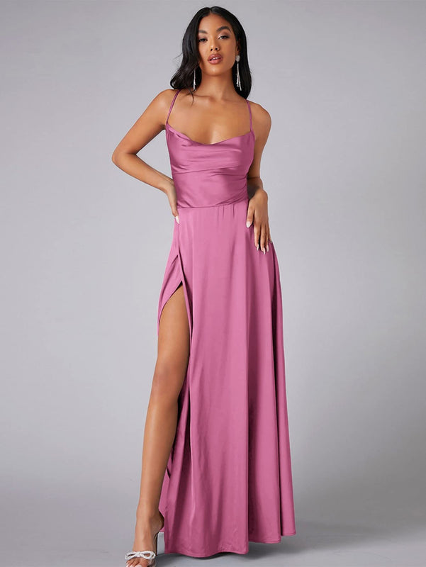 Women's Spring-Summer Sleeveless Maxi Dress in a Silk Blend with a Flowing Cut