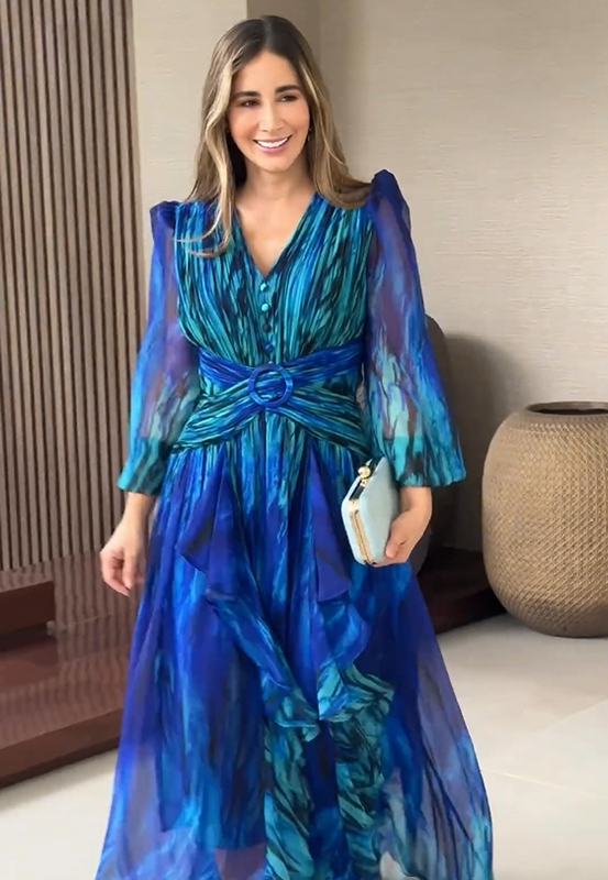 Women's Spring Dress with Flowing Silhouette and Lightweight Construction