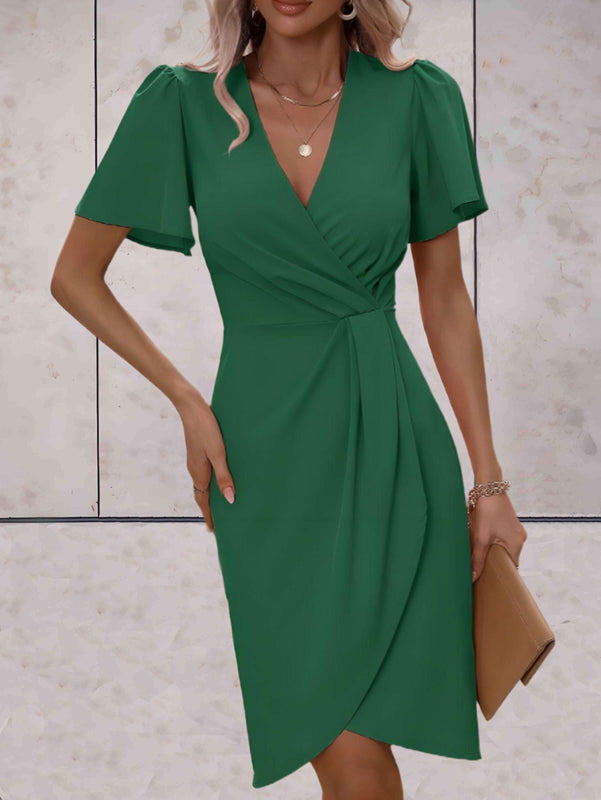 Women's Spring Fitted Dress with Flowing Sleeves