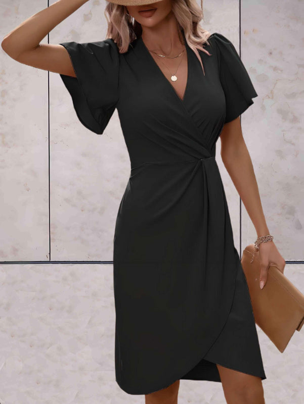 Women's Spring Fitted Dress with Flowing Sleeves