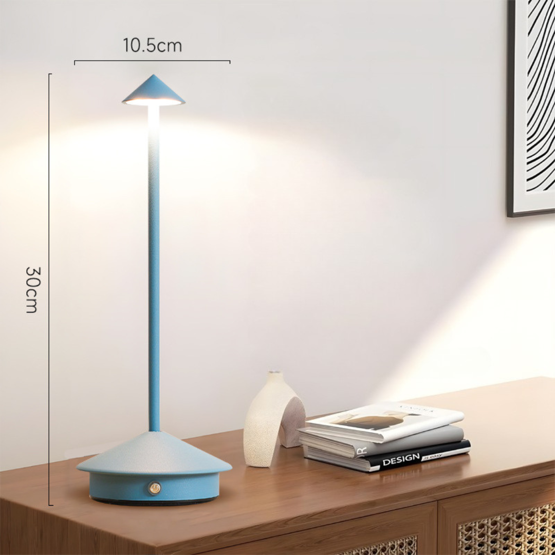 Cordless Table Lamp with Rechargeable Battery LED Portable Lighting with Conical Shade