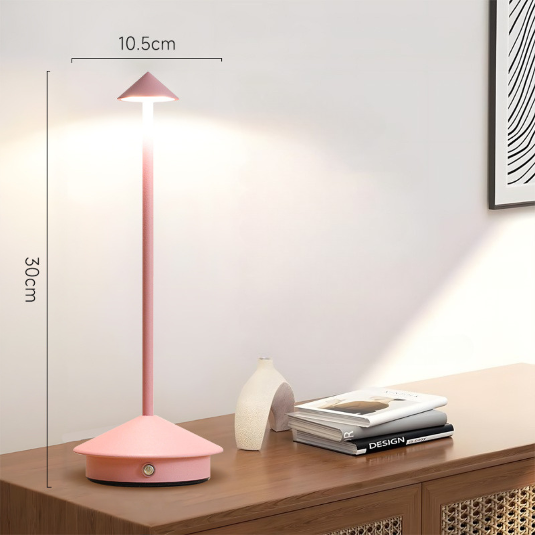 Cordless Table Lamp with Rechargeable Battery LED Portable Lighting with Conical Shade