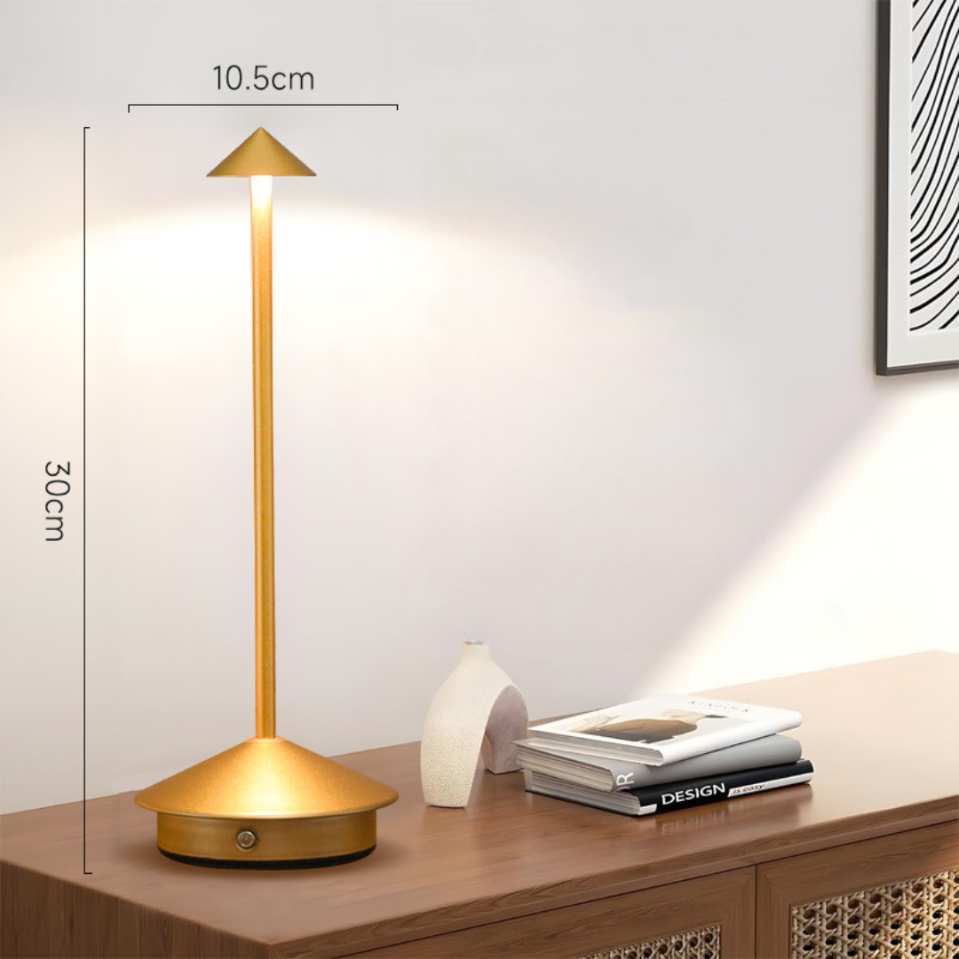 Cordless Table Lamp with Rechargeable Battery LED Portable Lighting with Conical Shade
