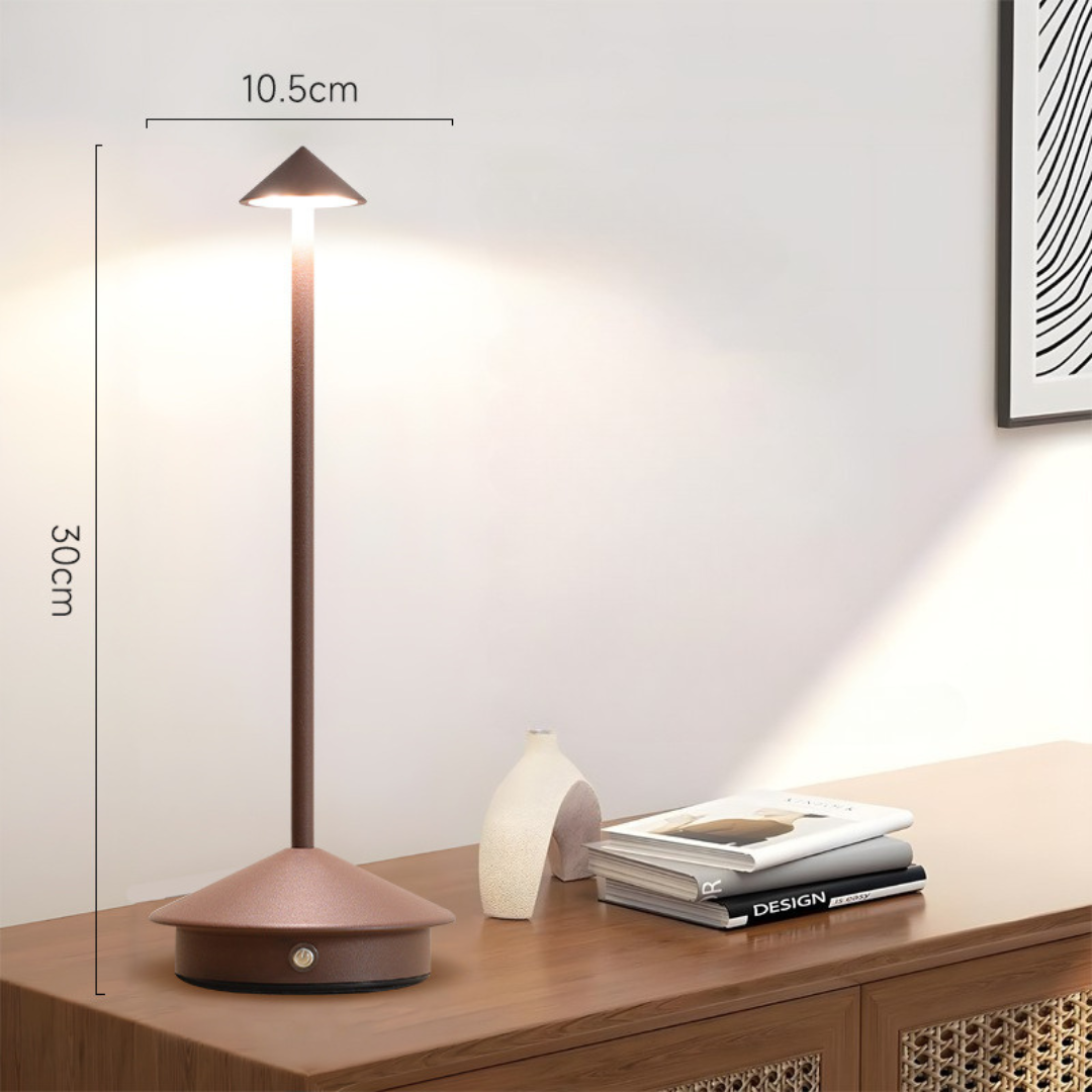 Cordless Table Lamp with Rechargeable Battery LED Portable Lighting with Conical Shade