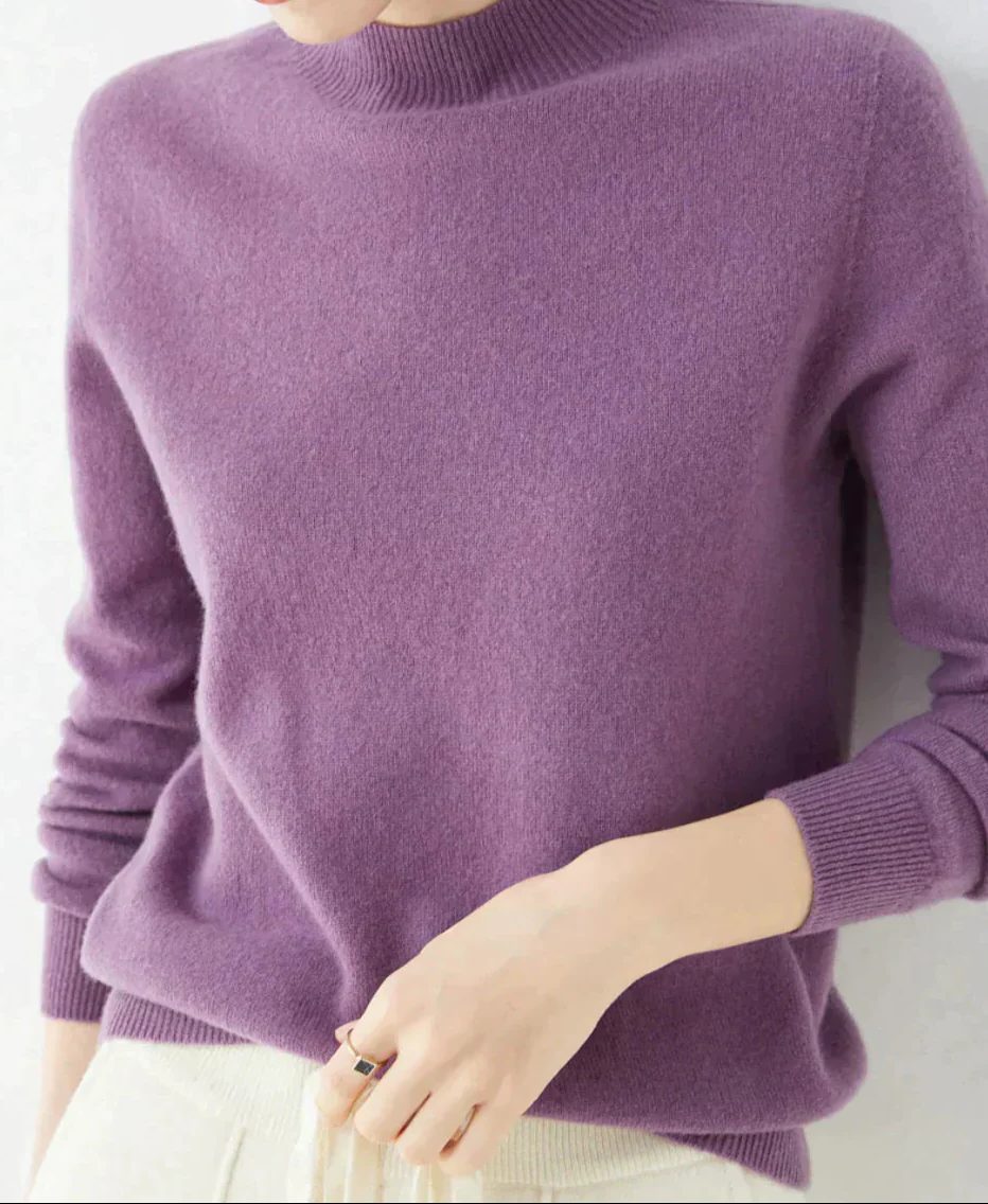 Cashmere Sweater with Crew Neck for Women