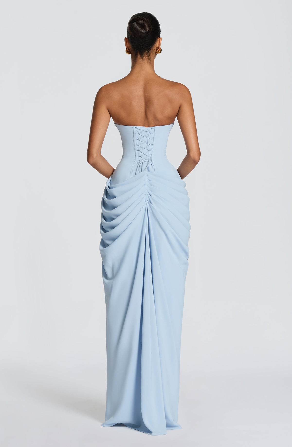 Lois strapless corset maxi dress with high slit