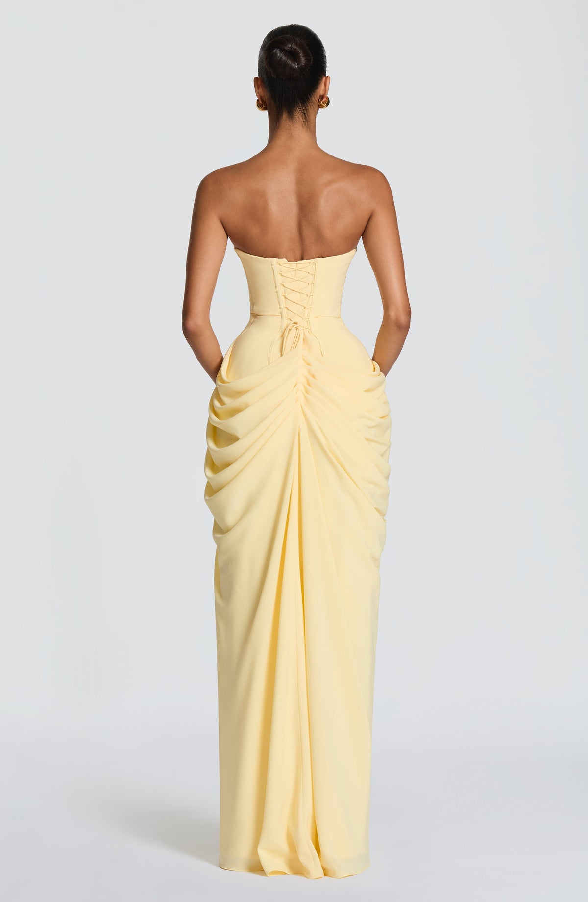 Lois strapless corset maxi dress with high slit