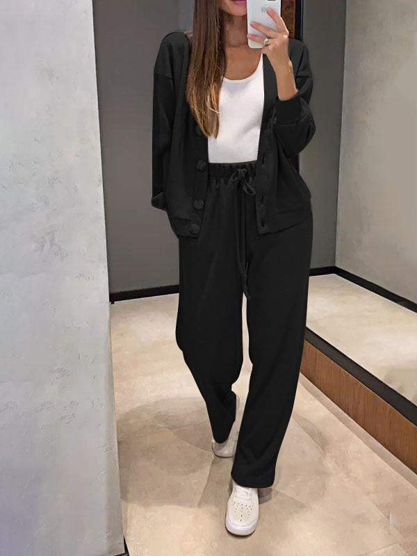 Chic und Stil | casual V-neck sweater and pants set