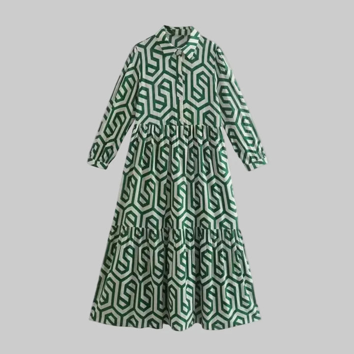 Women’s Long-Sleeve Geometric Dress