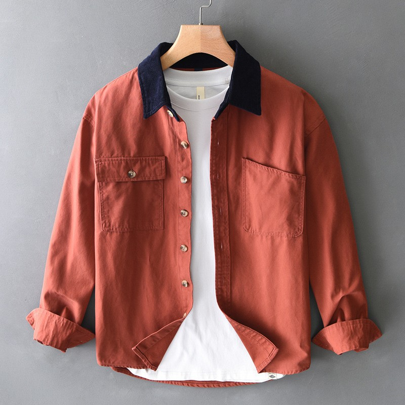 Stylish Collared Long-Sleeve Shirt – Button-Front Design