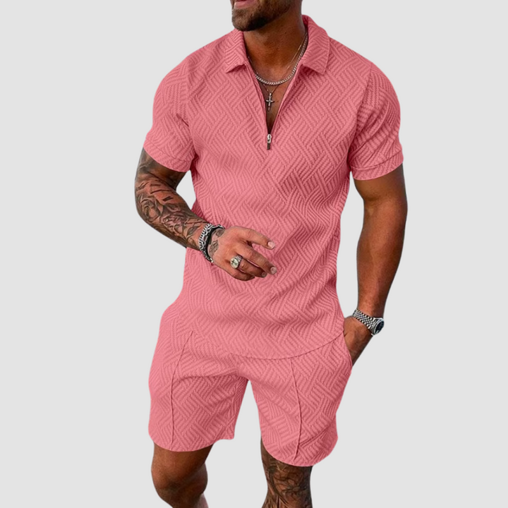 Men's Two-Piece Summer Set (Shorts + Polo Shirt)