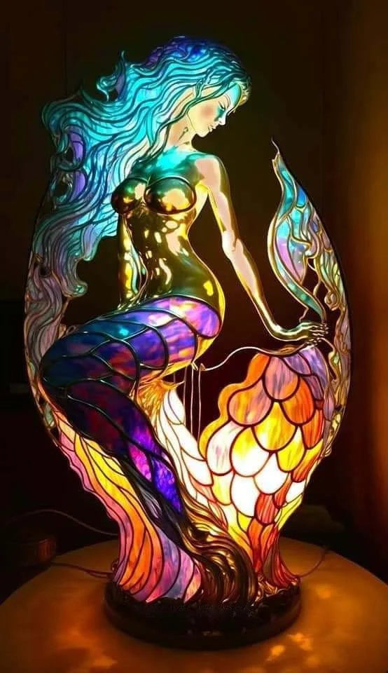 Stained Glass Table Lamp Animal Decorative Light