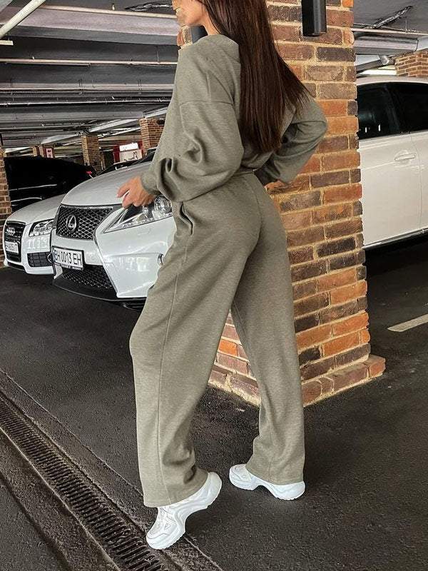 Chic und Stil | casual V-neck sweater and pants set