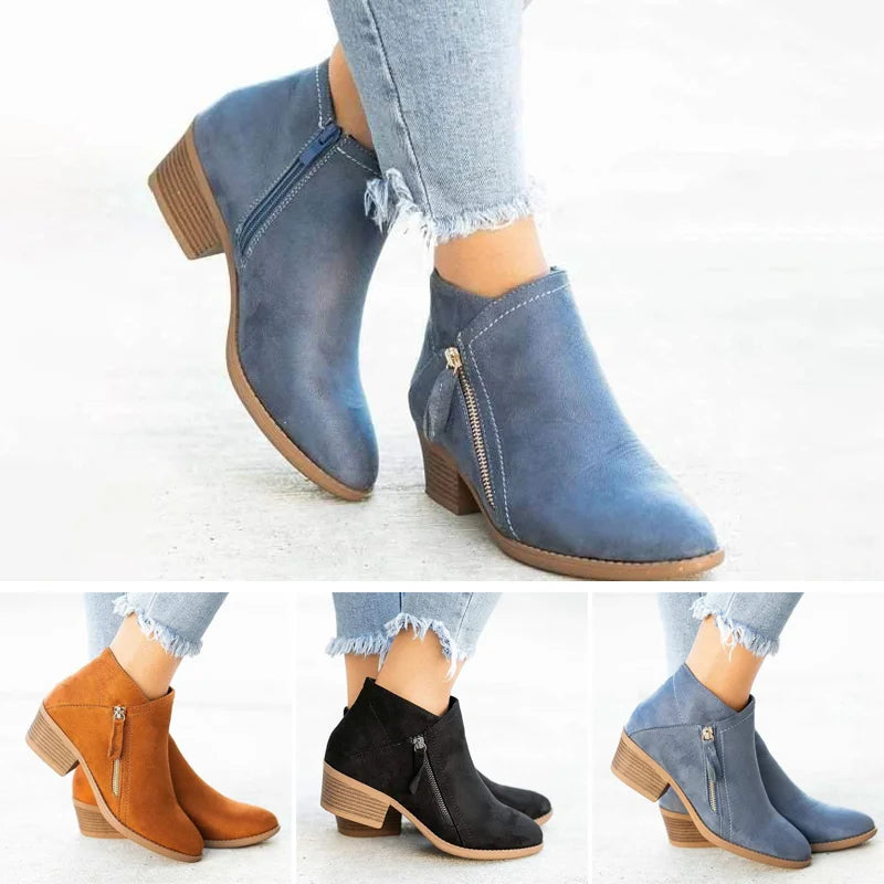 Leather Ankle Boots for Women