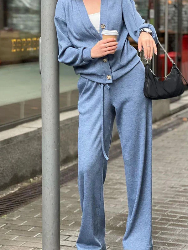 Chic und Stil | casual V-neck sweater and pants set