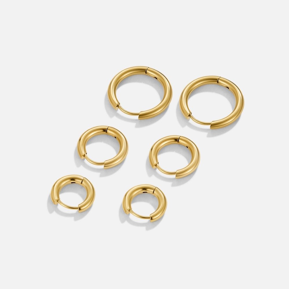 Gold Trio Mini Hoop Set
