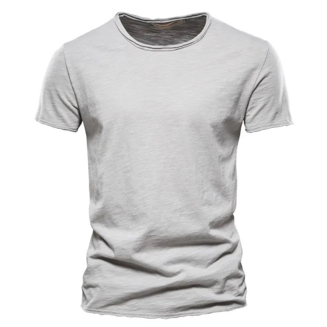 Men's Crew-Neck T-Shirt with Slub Yarn Texture