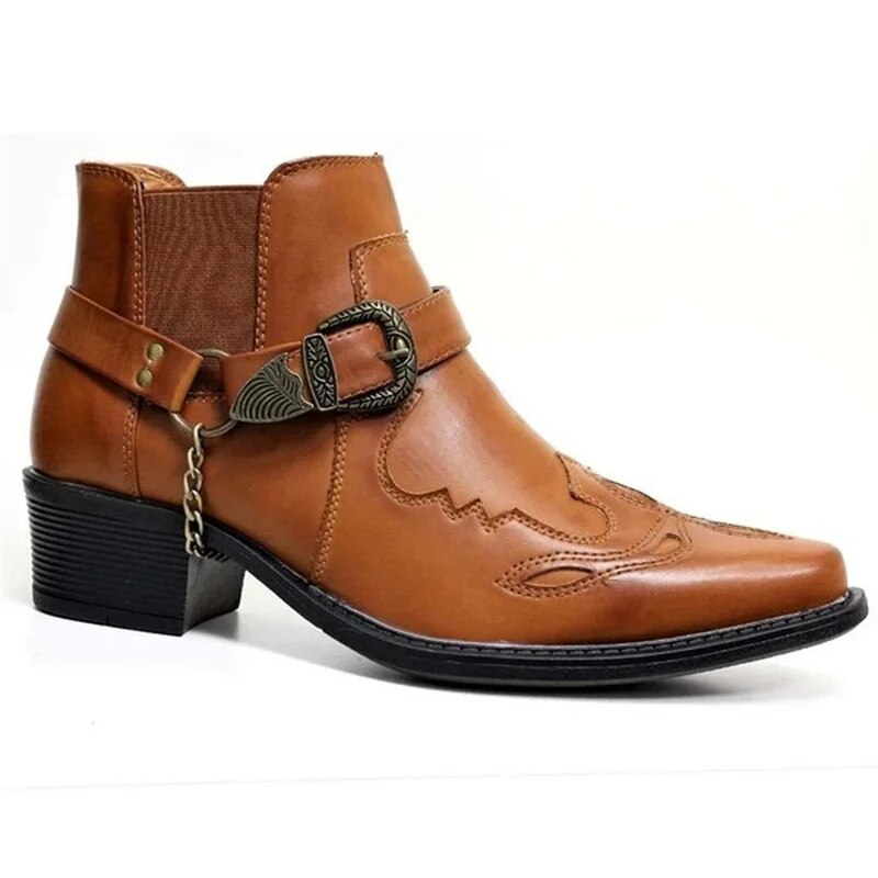 Chic und Stil | Men's Western Boots Black Leather