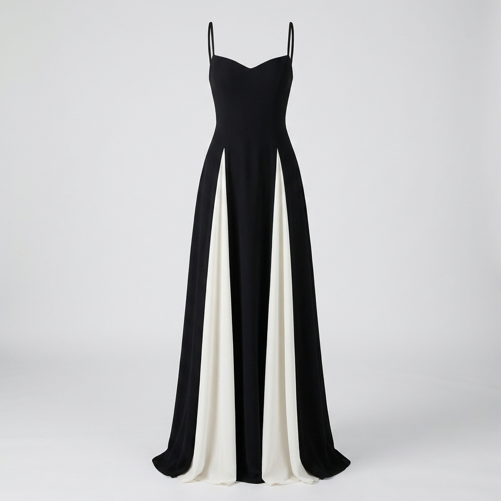 Women’s Color Block Evening Dress