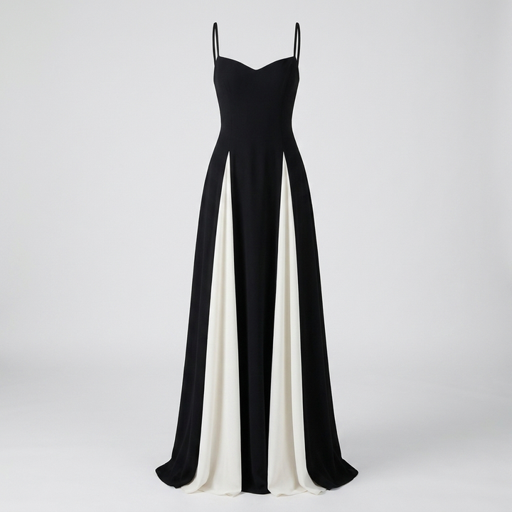 Women’s Color Block Evening Dress