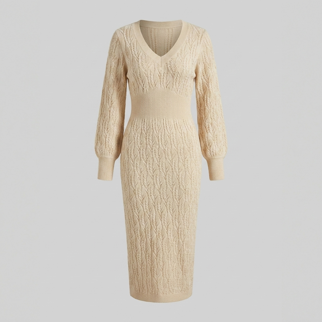 Chic Knit Pattern Dress for Women