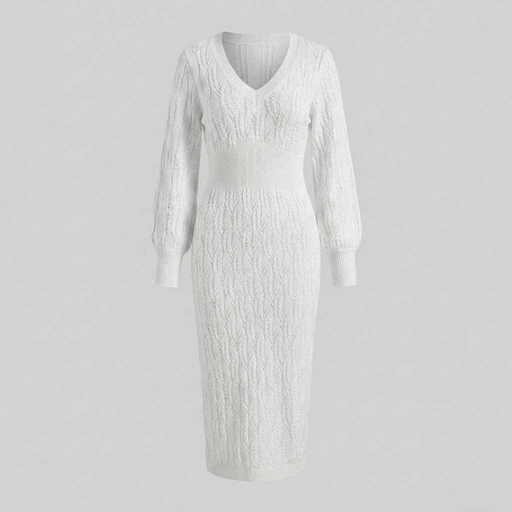 Chic Knit Pattern Dress for Women