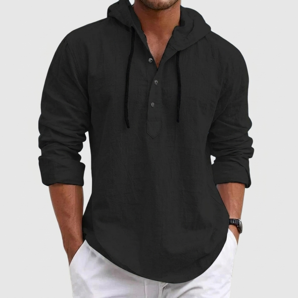 Men’s Linen Hoodie Shirt