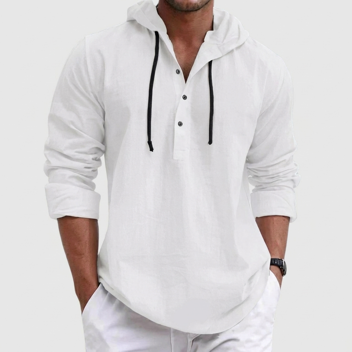 Men’s Linen Hoodie Shirt