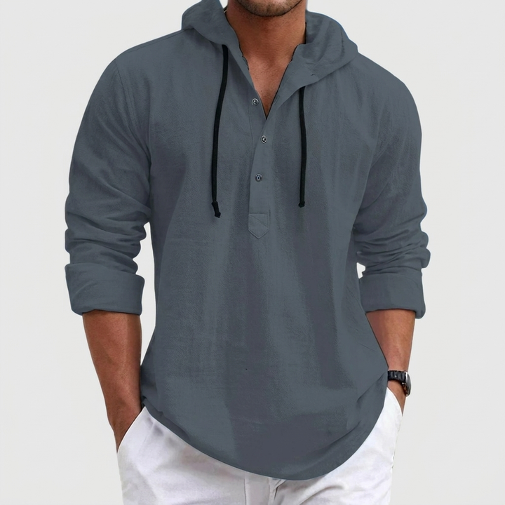Men’s Linen Hoodie Shirt