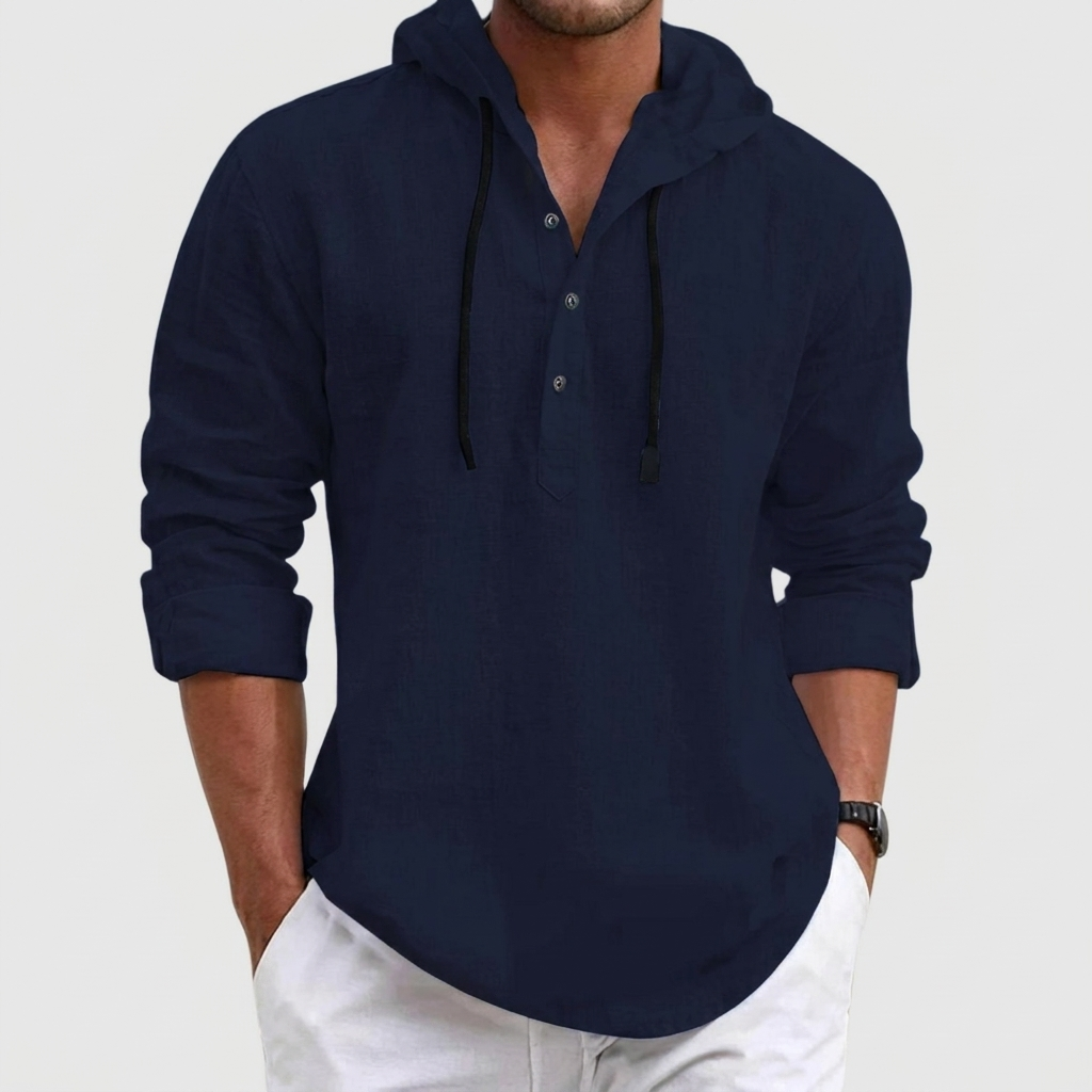 Men’s Linen Hoodie Shirt