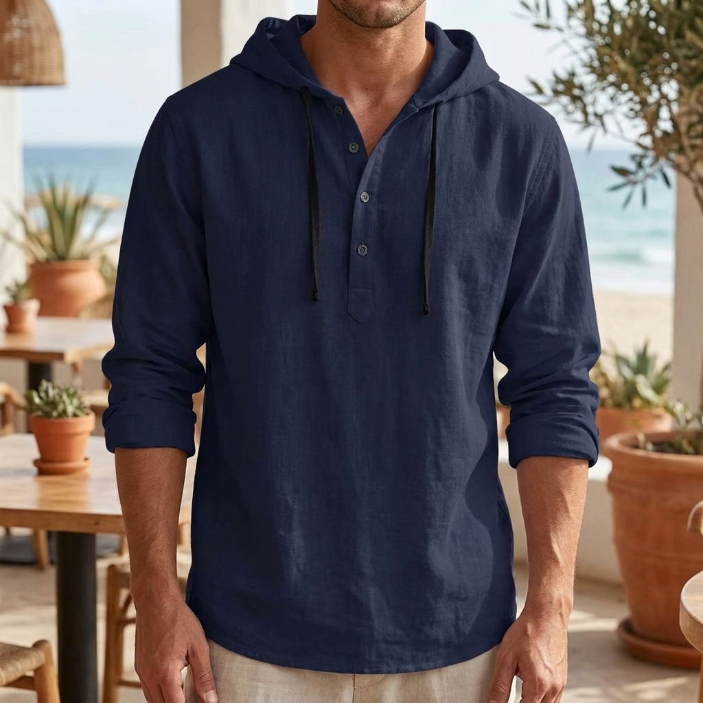 Men’s Linen Hoodie Shirt